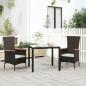 Preview: ARDEBO.de - Gartenstühle mit Kissen 2 Stk. Poly Rattan Schwarz