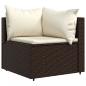 Preview: 4-tlg. Garten-Lounge-Set mit Kissen Braun Poly Rattan