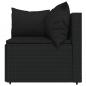 Preview: 4-tlg. Garten-Lounge-Set mit Kissen Schwarz Poly Rattan