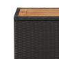 Preview: Beistelltisch mit Holzplatte Schwarz Poly Rattan & Akazienholz