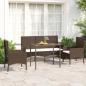 Preview: ARDEBO.de - 4-tlg. Garten-Lounge-Set mit Kissen Braun Poly Rattan