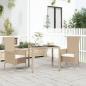 Preview: ARDEBO.de - Gartentisch mit Glasplatte Beige Poly Rattan & Hartglas