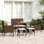 Preview: ARDEBO.de - 6-tlg. Garten-Lounge-Set mit Kissen Braun Poly Rattan