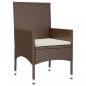 Preview: 6-tlg. Garten-Lounge-Set mit Kissen Braun Poly Rattan