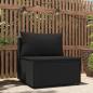 Preview: ARDEBO.de - Garten-Mittelsofa mit Kissen Schwarz Poly Rattan