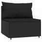 Preview: Garten-Mittelsofa mit Kissen Schwarz Poly Rattan