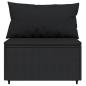 Preview: Garten-Mittelsofa mit Kissen Schwarz Poly Rattan