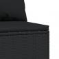 Preview: Garten-Mittelsofa mit Kissen Schwarz Poly Rattan