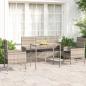 Preview: ARDEBO.de - 4-tlg. Garten-Lounge-Set mit Kissen Grau Poly Rattan