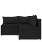 Preview: 3-tlg. Garten-Lounge-Set mit Kissen Schwarz Poly Rattan