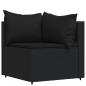 Preview: 3-tlg. Garten-Lounge-Set mit Kissen Schwarz Poly Rattan