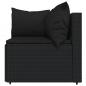 Preview: 3-tlg. Garten-Lounge-Set mit Kissen Schwarz Poly Rattan