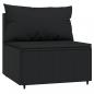 Preview: 3-tlg. Garten-Lounge-Set mit Kissen Schwarz Poly Rattan