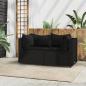 Preview: ARDEBO.de - Garten-Ecksofas mit Kissen 2 Stk. Schwarz Poly Rattan