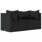 Preview: Garten-Ecksofas mit Kissen 2 Stk. Schwarz Poly Rattan