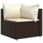 Preview: Garten-Ecksofa mit Kissen Braun Poly Rattan