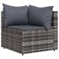 Preview: 3-tlg. Garten-Lounge-Set mit Kissen Grau Poly Rattan