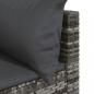 Preview: Garten-Ecksofa mit Kissen Grau Poly Rattan