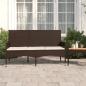 Preview: ARDEBO.de - Gartenbank 3-Sitzer mit Kissen Braun Poly Rattan