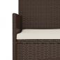 Preview: Gartenbank 3-Sitzer mit Kissen Braun Poly Rattan