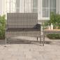 Preview: ARDEBO.de - Gartenbank 2-Sitzer mit Kissen Grau Poly Rattan