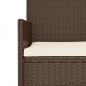 Preview: Gartenbank 2-Sitzer mit Kissen Braun Poly Rattan