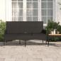 Preview: ARDEBO.de - Gartenbank 3-Sitzer mit Kissen Schwarz Poly Rattan