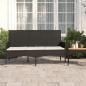 Preview: ARDEBO.de - Gartenbank 3-Sitzer mit Kissen Schwarz Poly Rattan