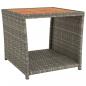 Preview: Beistelltisch mit Holzplatte Grau Poly Rattan & Akazienholz