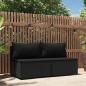 Preview: ARDEBO.de - Garten-Mittelsofas mit Kissen 2 Stk. Schwarz Poly Rattan