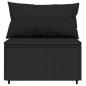 Preview: Garten-Mittelsofas mit Kissen 2 Stk. Schwarz Poly Rattan