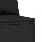 Preview: Garten-Mittelsofas mit Kissen 2 Stk. Schwarz Poly Rattan