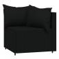 Preview: 3-tlg. Garten-Lounge-Set mit Kissen Schwarz Poly Rattan