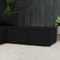 Preview: ARDEBO.de - Gartenhocker mit Kissen 2 Stk. Schwarz Poly Rattan