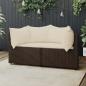 Preview: ARDEBO.de - Garten-Ecksofas mit Kissen 2 Stk. Braun Poly Rattan