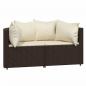 Preview: Garten-Ecksofas mit Kissen 2 Stk. Braun Poly Rattan