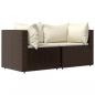 Preview: 3-tlg. Garten-Lounge-Set mit Kissen Braun Poly Rattan