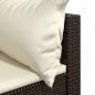 Preview: 3-tlg. Garten-Lounge-Set mit Kissen Braun Poly Rattan