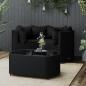 Preview: ARDEBO.de - 4-tlg. Garten-Lounge-Set mit Kissen Schwarz Poly Rattan