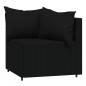 Preview: 4-tlg. Garten-Lounge-Set mit Kissen Schwarz Poly Rattan