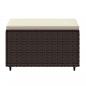 Preview: Gartenhocker mit Kissen Braun Poly Rattan