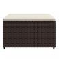 Preview: Gartenhocker mit Kissen Braun Poly Rattan