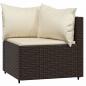 Preview: 3-tlg. Garten-Lounge-Set mit Kissen Braun Poly Rattan