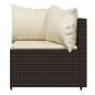 Preview: 3-tlg. Garten-Lounge-Set mit Kissen Braun Poly Rattan