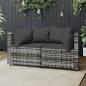 Preview: ARDEBO.de - Garten-Ecksofas mit Kissen 2 Stk. Grau Poly Rattan