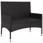 Preview: 6-tlg. Garten-Lounge-Set mit Kissen Schwarz Poly Rattan