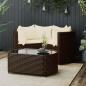 Preview: ARDEBO.de - 4-tlg. Garten-Lounge-Set mit Kissen Braun Poly Rattan