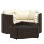 Preview: 4-tlg. Garten-Lounge-Set mit Kissen Braun Poly Rattan