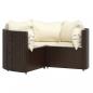 Preview: 4-tlg. Garten-Lounge-Set mit Kissen Braun Poly Rattan