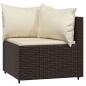 Preview: 4-tlg. Garten-Lounge-Set mit Kissen Braun Poly Rattan